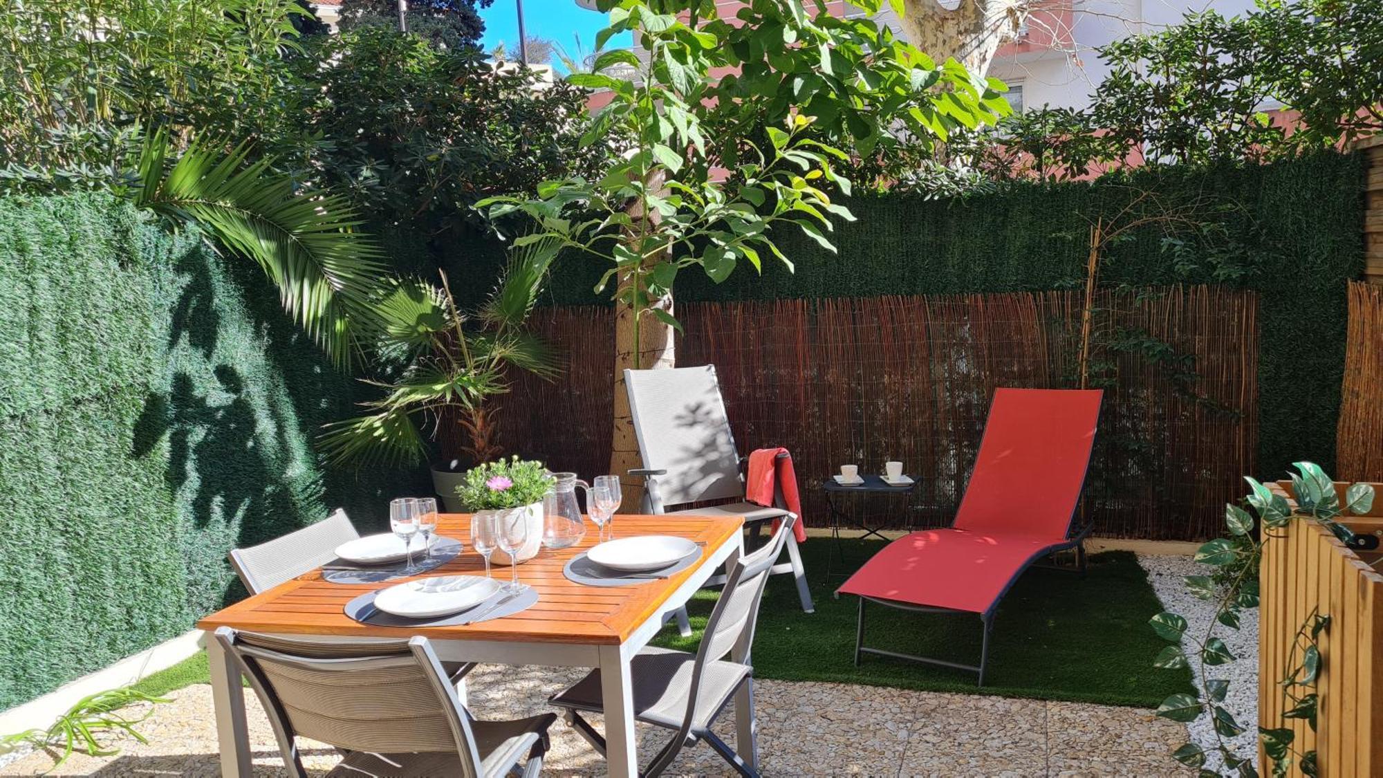 Studio Sun-Beach Avec Parking Et Jardin - 500M Des Plages De Juan Les Pins Antibes Buitenkant foto
